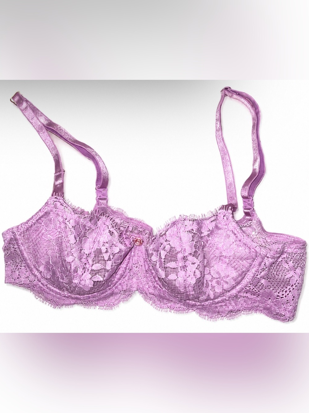 Periwinkle Wicked Unlined Lace Balconette Bra Size 32a